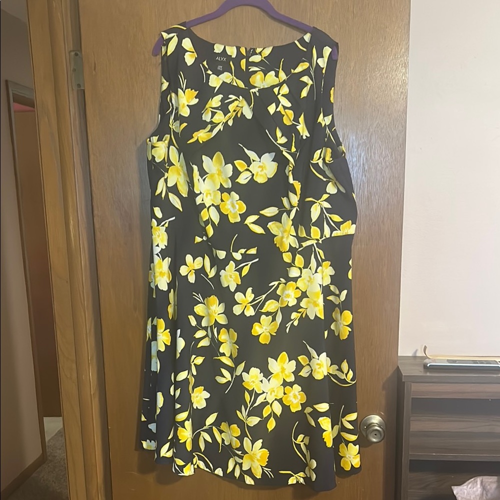 Alyx Yellow Sundress Scoop Neck Midi for Wedding Guest